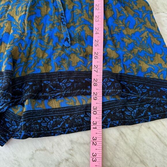 Free People Resort Romper in Electric Blue Floral Long Sleeve Blouson Size XS - Picture 9 of 10